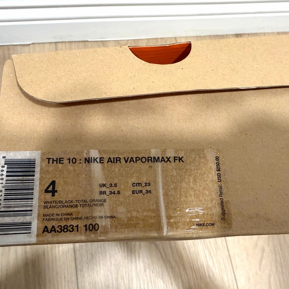 Nike Off-White Air VaporMax in Cream and Orange